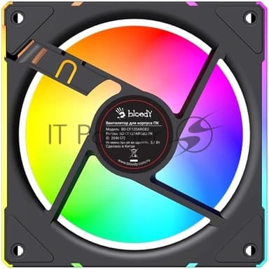 Вентилятор для корпуса Bloody BD-CF120ARGB2 ARGB черный, 120 мм, 1600 об/мин, 26 дБ, 4 pin
