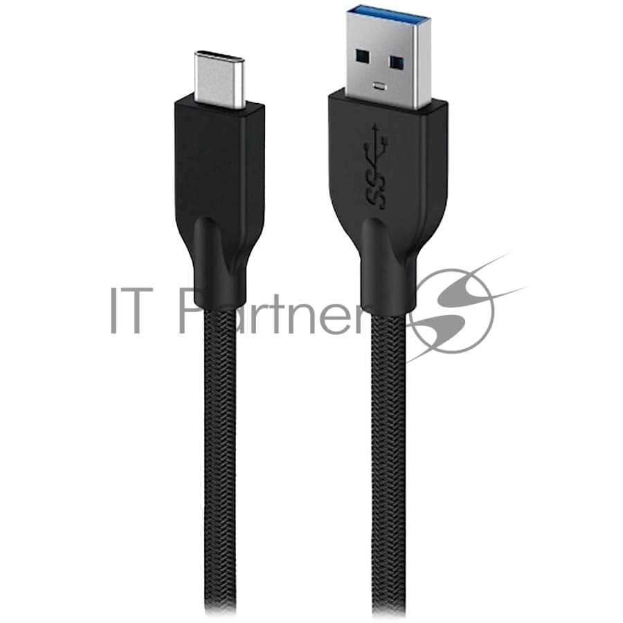 Кабель Genius ACC-A2CC-3A. Выход: (USB-A -> USB-C). USB 3.0, плетеный нейлон, 150 см. черный