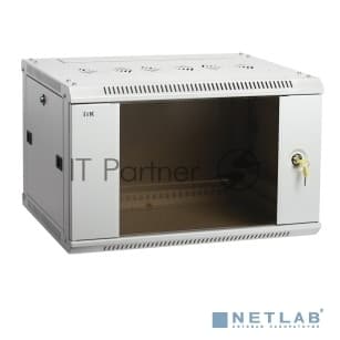 19" настенный шкаф 6U 600x450, стекл. передняя дверь, серый (плоск. упак)