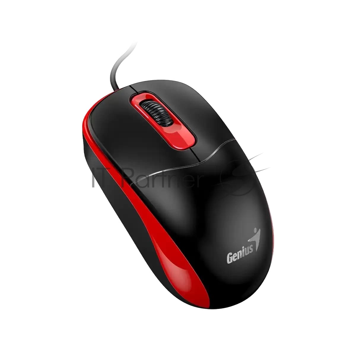 Мышь проводная Genius DX-111 черно-красный, 1200 dpi, USB, кнопки - 3