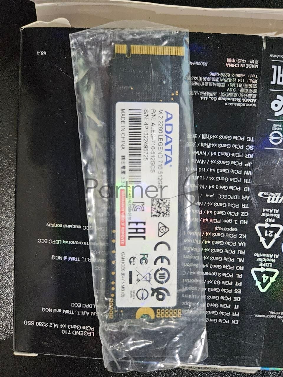 (Из ремонта, рабочий, гарантия 14 дней) Накопитель SSD ADATA LEGEND 710, 512Gb, PCIe 3.0 x4, M.2 2280, NVMe, R/W 2400/1600, с радиатором