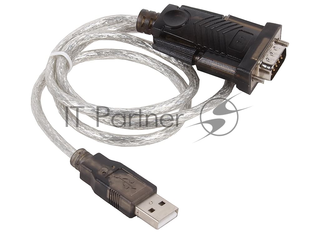 Кабель-адаптер USB AM <-> COM DB9M(RS232) Orient USS-101N18, chipset Prolific PL2303TA, поддержка Win 8/8.1, 1.8м, крепление винты