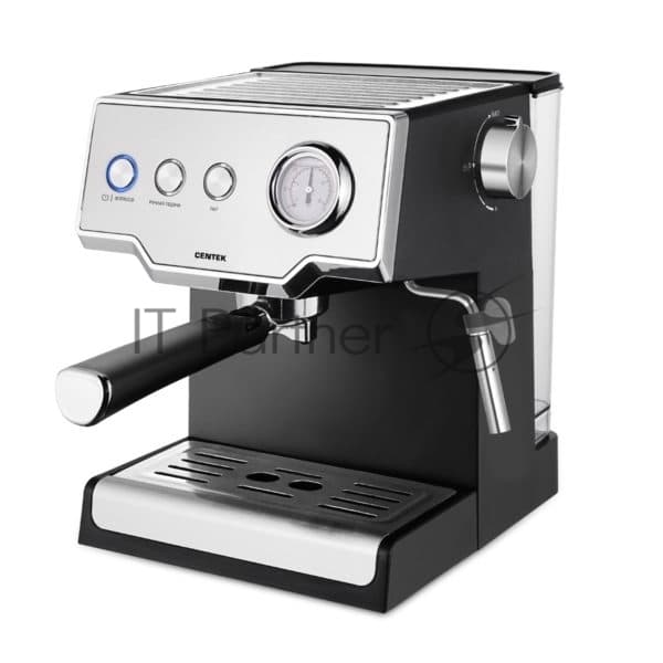 Кофеварка рожковая Centek CT-1167 черный/серебристый, исп. кофе - молотый, 1.6 л, 850 Вт, 20 бар