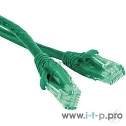 Патч-корд Hyperline PU/UTP, Cat.5е, LSZH, 1 м, зеленый