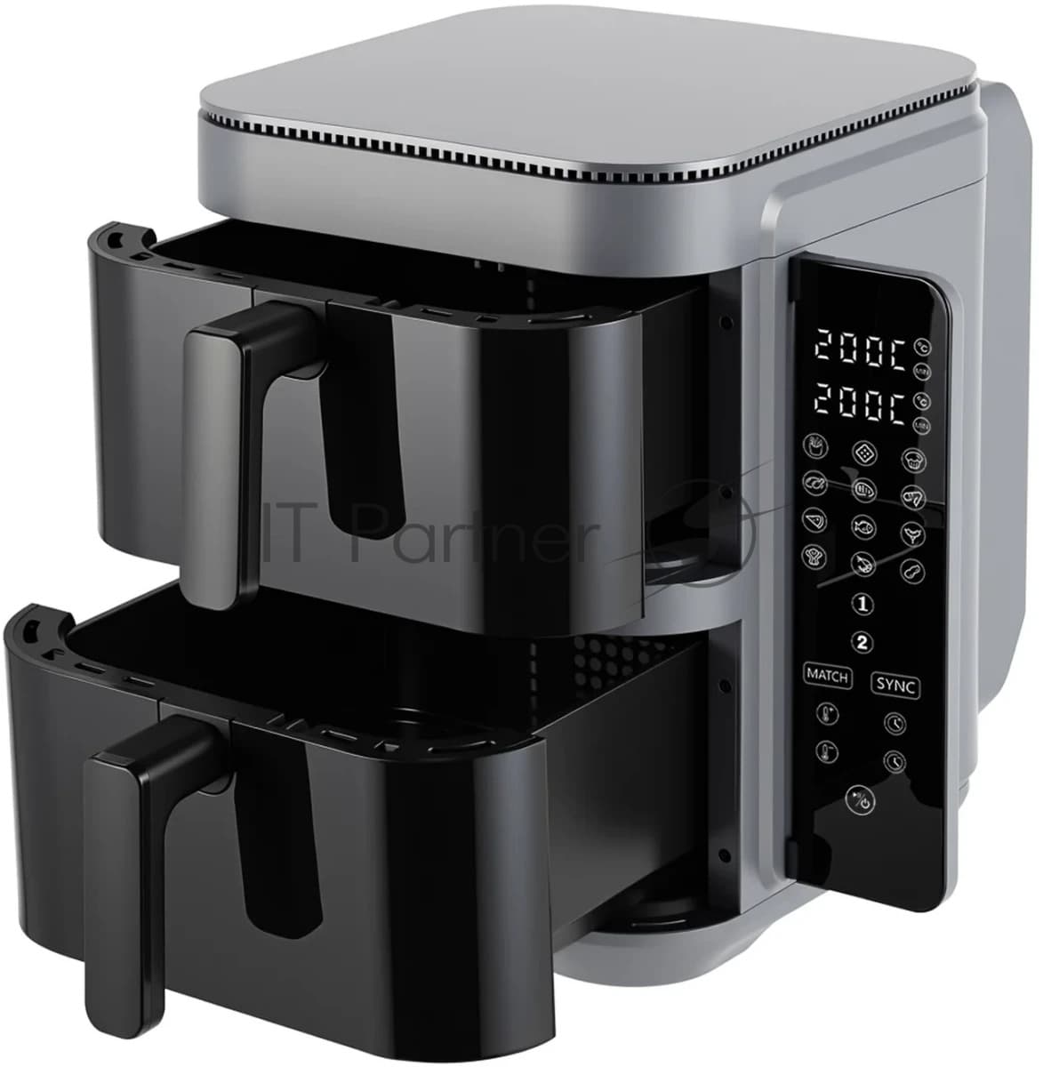 Аэрогриль TopDevice DUO TDA1005 черный, 2800 Вт, 11 л, сенсор, 12 программ