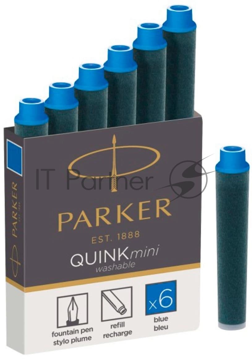 Картридж Parker Quink Z17 Mini (CW1950409) синие чернила, для ручек перьевых (6шт)