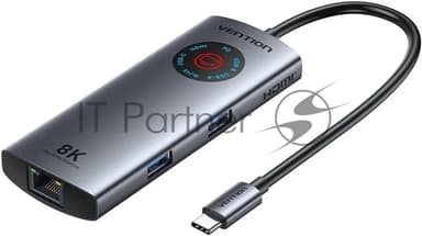 USB-концентратор Vention TQZHB, USB Type-C, USB/HDMI/RJ-45/USB Type-C, USB Type-C