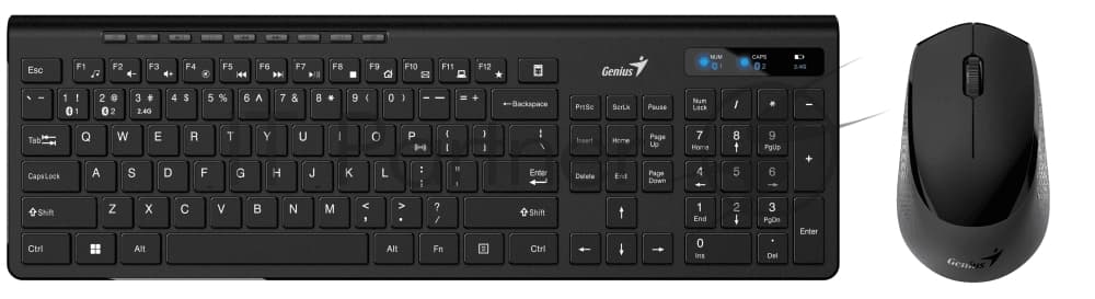 Комплект беспроводной Genius KM-8006S/KM-8206S (клавиатура KB-7200 и мышь NX-8006S), Black, silent