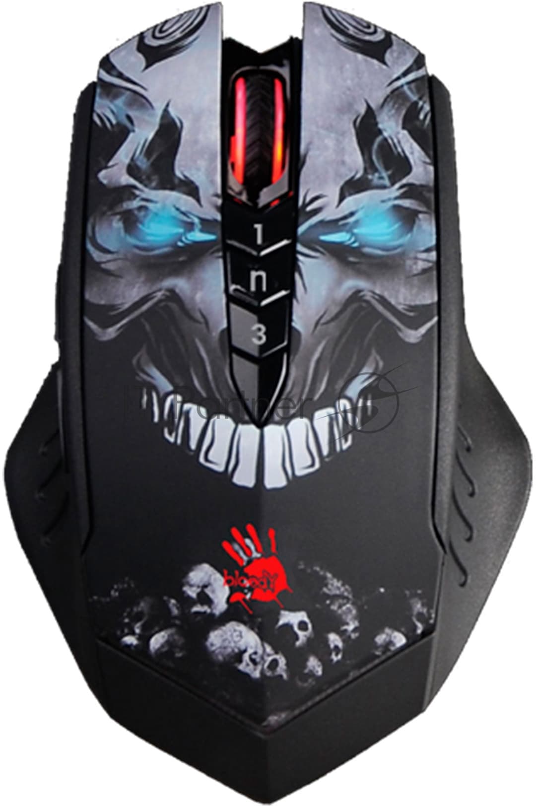 Мышь беспроводная A4Tech Bloody R80 Plus Skull черный, 5000 dpi, радиоканал, USB, кнопки - 8