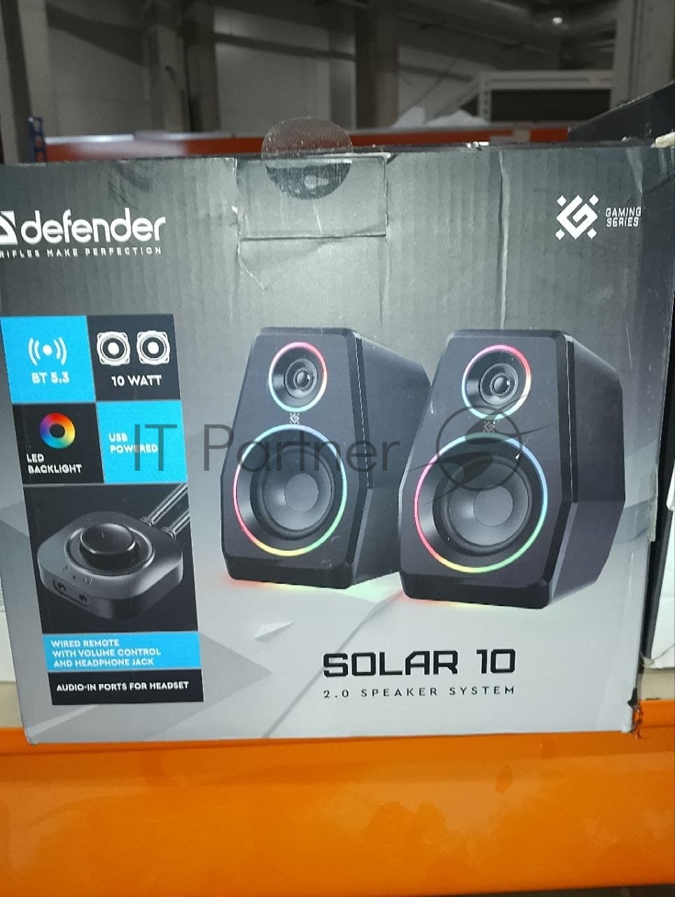(Поврежденная упаковка) Акустическая система 2.0 DEFENDER Solar 10 (Солар 10) черный (10Вт, Bluetooth, питание от USB)