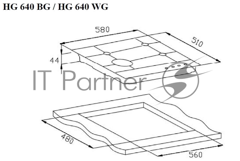 Газовая варочная панель Weissgauff HG 640 BG