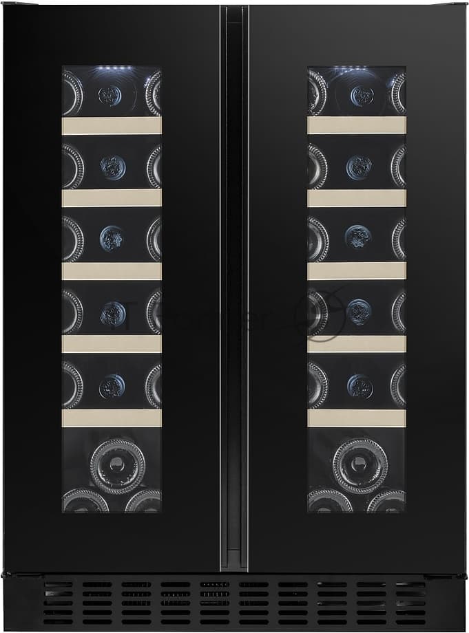 Винный шкаф Temptech OX2DX60DRB черный, 116 л, 2 отсека, 38 бут., класс G
