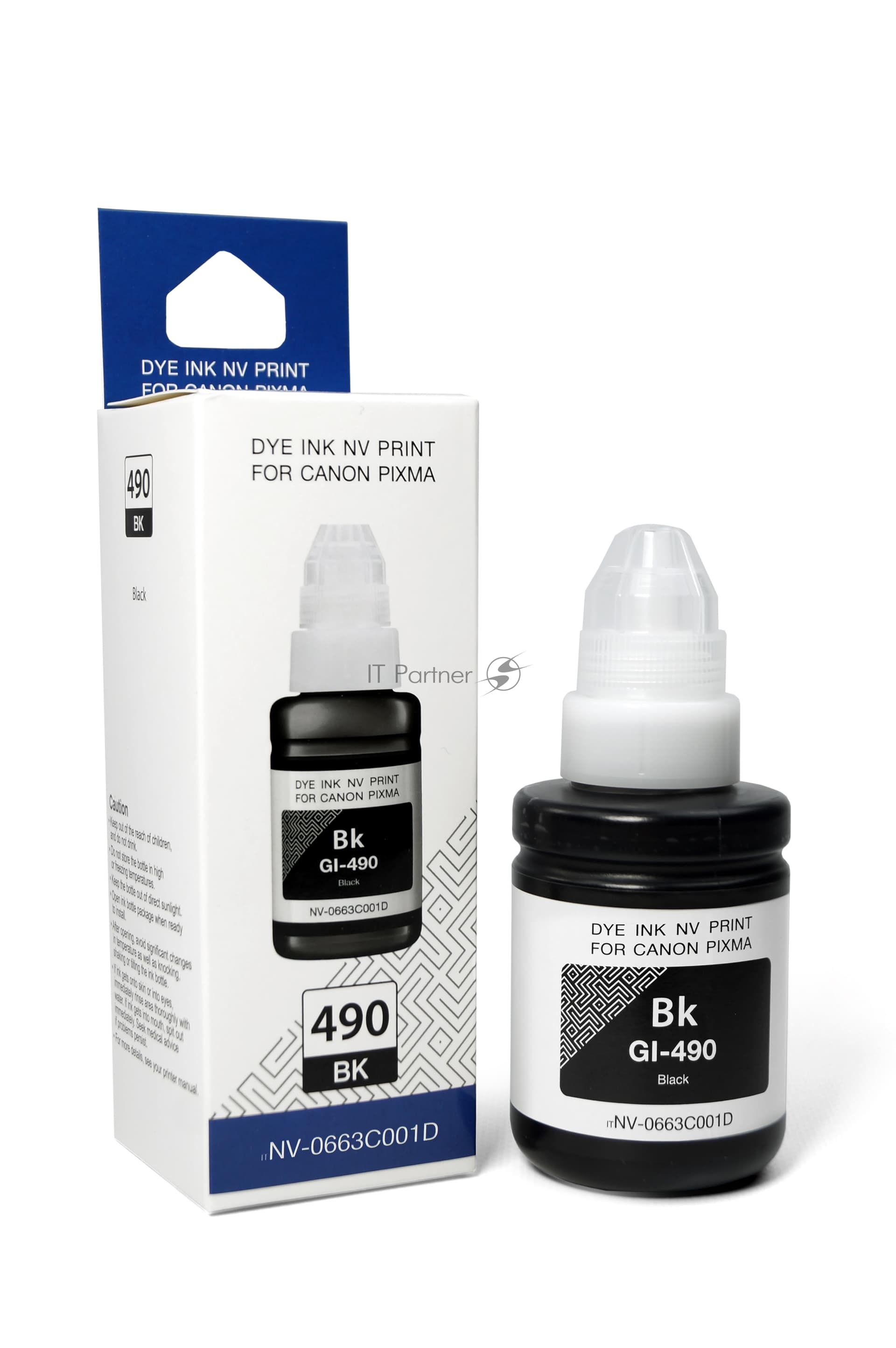 Чернила NVPrint GI-490BK (NV-0663C001) для Canon Pixma G1400/G2400 (135 мл) черный (в коробке) совместимые