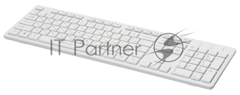 Клавиатура проводная Oklick 500M, USB, белый