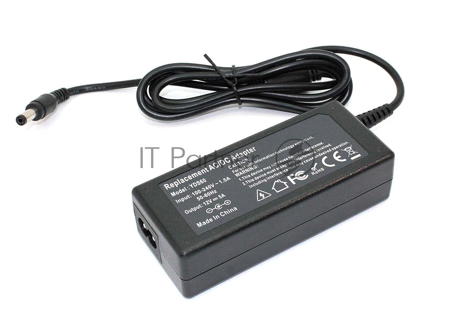 Блок питания для монитора и телевизора LCD 12V 5A 5,5 x 2,1 мм OEM
