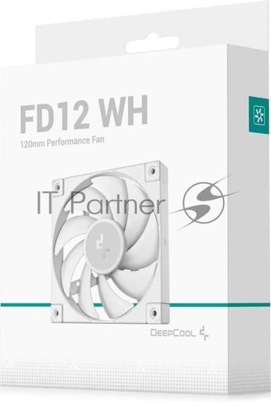 Вентилятор для корпуса DEEPCOOL FD12 белый, 120 мм, 2050 об/мин, 27.6 дБ, 4 pin