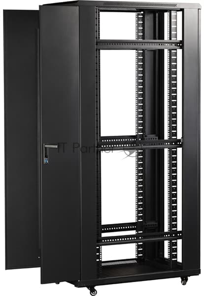Шкаф 19" Business, 42U 800x1200, черный, передняя дверь стекло, задняя дверь распашная металл