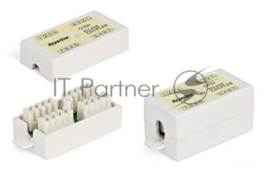 Проходной адаптер (coupler) Hyperline CA-IDC-C5e-WH Dual IDC (110&Krone), категория 5e, 4 пары