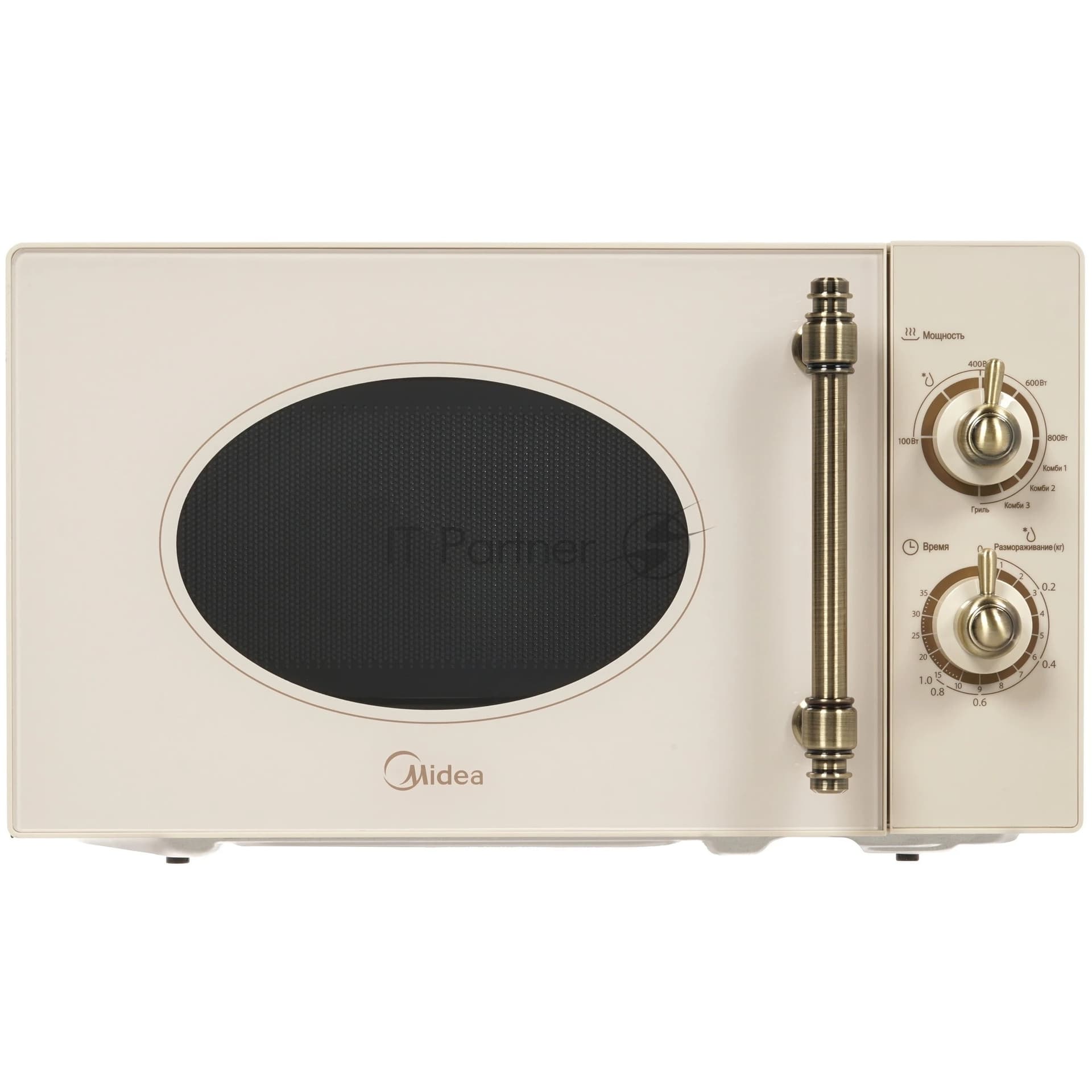 Микроволновая печь Midea MG820CJ9-I2 бежевый, 20 л, 800 Вт, переключатели - поворотный механизм
