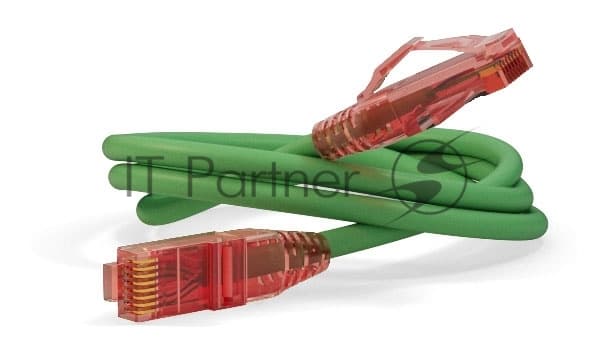 Патч-корд Hyperline PU/UTP, Cat.5е, LSZH, 1 м, зеленый