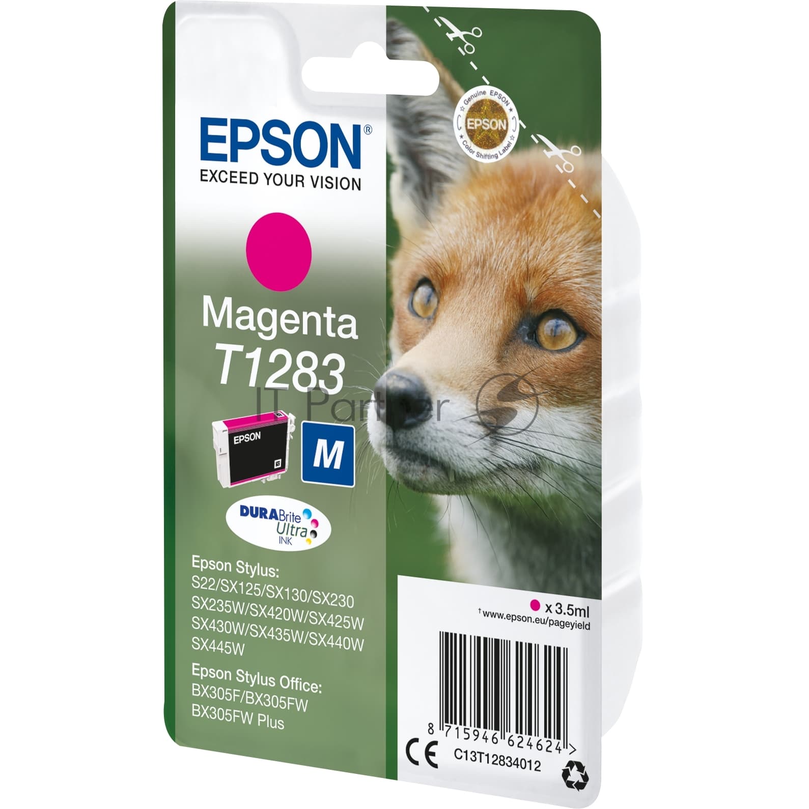 Картридж струйный Epson C13T12834012 пурпурный для Epson S22/SX125