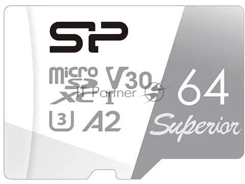 Silicon Power <SP064GBSTXDA2V20> microSDXC Memory Card 64Gb UHS-I U3 V30 A2