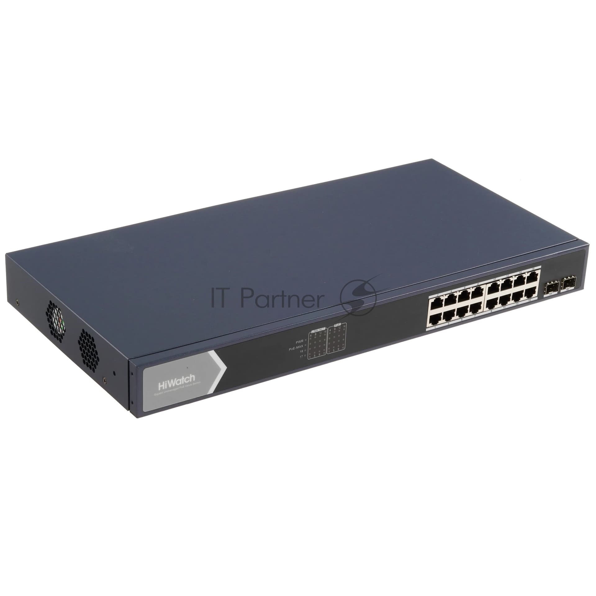 Коммутатор HiWatch DS-S1816GP (L2) 16x100Мбит/с 1x1Гбит/с 16PoE 125W неуправляемый