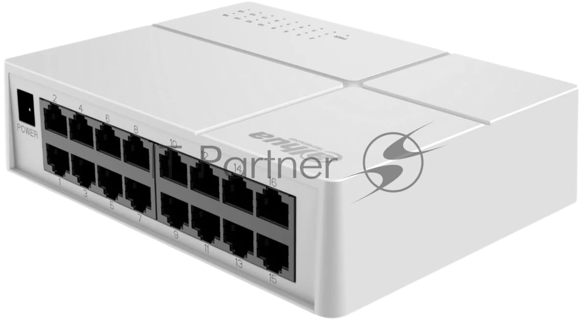 Коммутатор Dahua 16-port 10/100M RJ45 Non-PoE Switch, Plastic case