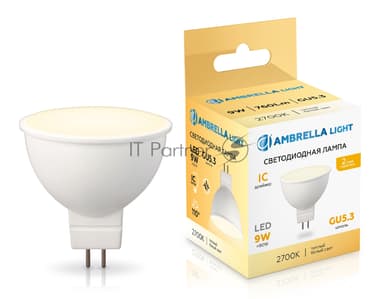 Лампа светодиодная Ambrella light 160903 LED MR16 9W IC GU5.3 2700K 175-265V
