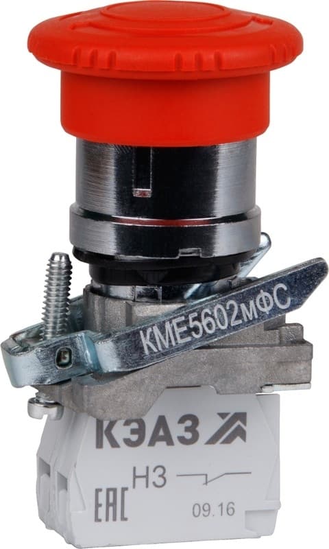 Кнопка КМЕ 5611 мФС красный 1но 1нз гриб IP65