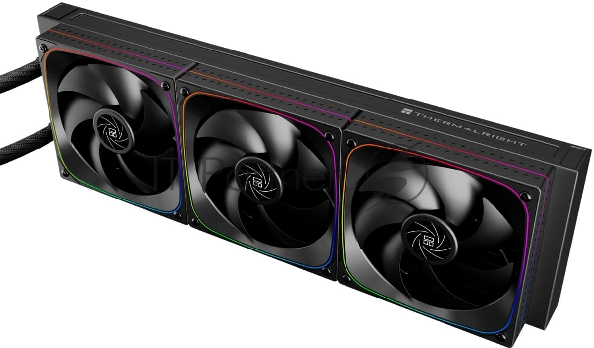 Система жидкостного охлаждения Thermalright Frozen Horizon 360 Digital (360мм, LED temp., Black, ARGB/Fans: 3x120мм, 68.9CFM, 28.2dBA, 2000RPM/Pump height 53.2мм, Rad thickness 27мм/S: 1700, 1200, 1851, 115X, AM5, AM4)