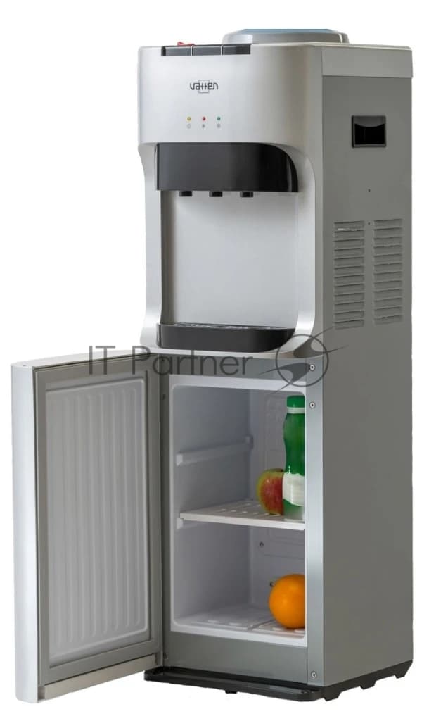 Кулер для воды Vatten V45SKB, верхняя загрузка, нагрев 90 °С, охлаждение 10 °С, серебристый/черный