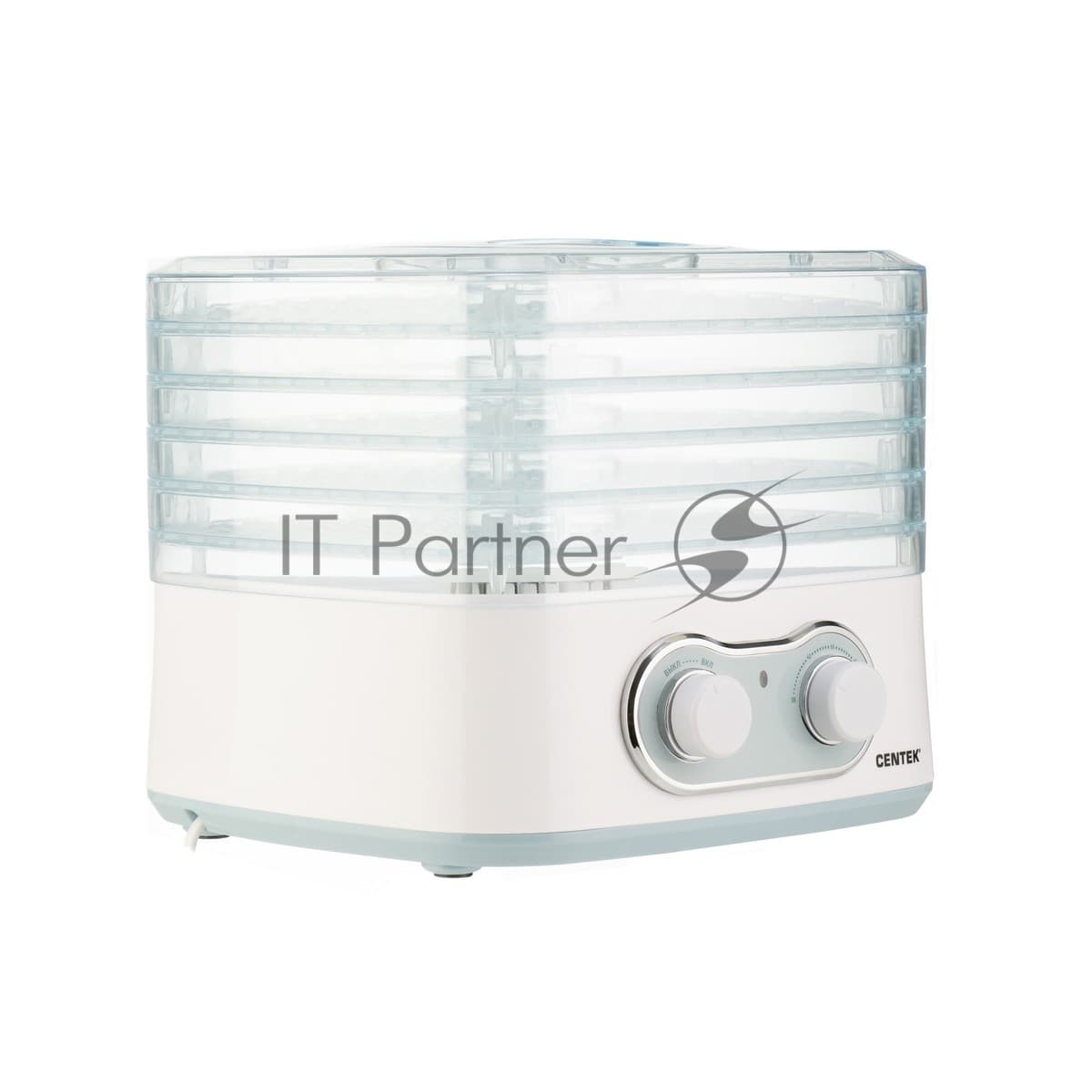 Сушилка для овощей Centek CT-1659 (белый), ОБЪЕМ 5 л, 270 Вт, 5 поддонов, механическое управление