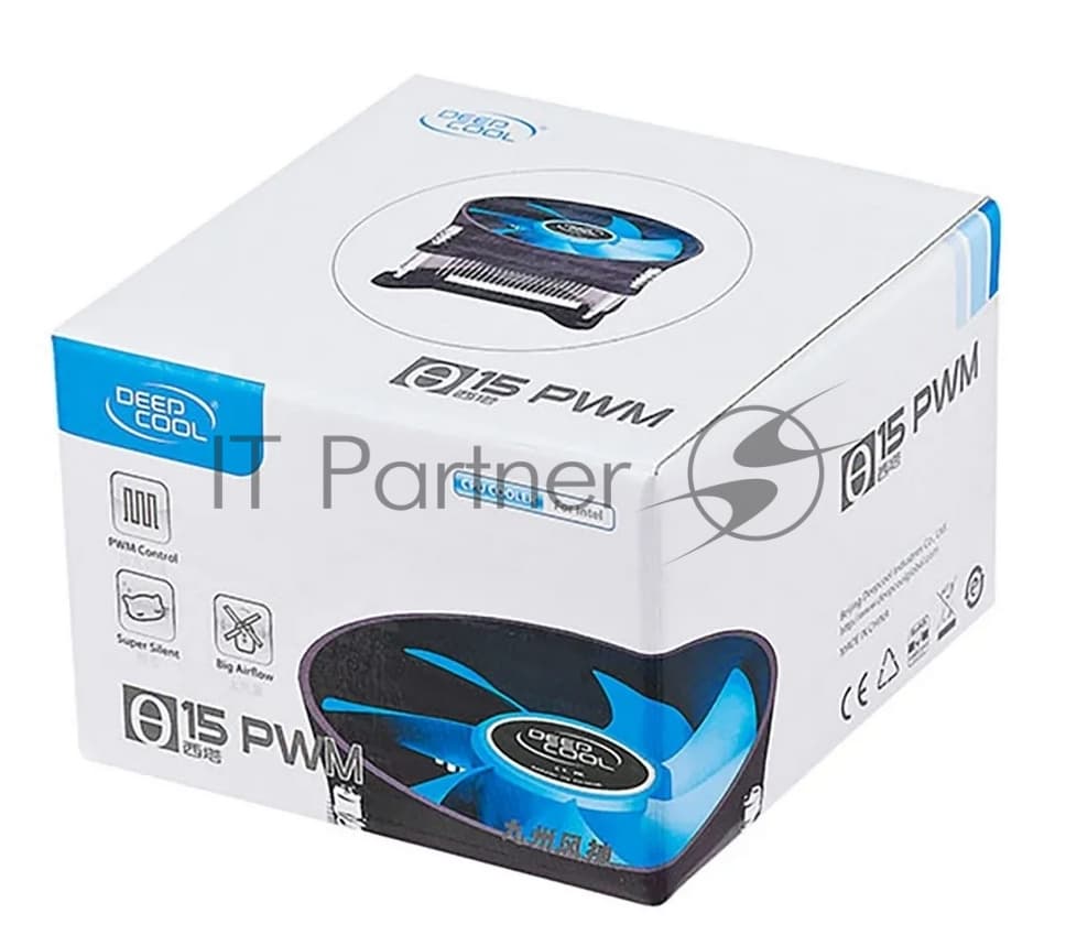 Кулер DEEPCOOL T15P OTDP-ICAS-T15P черный/синий 100мм алюминий 2800rpm 36db 4-pin 65W 46мм