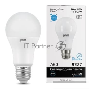 Лампа cветодиодная Gauss LED Elementary 23239A60 20W E27 6500K 1/10/40 груша