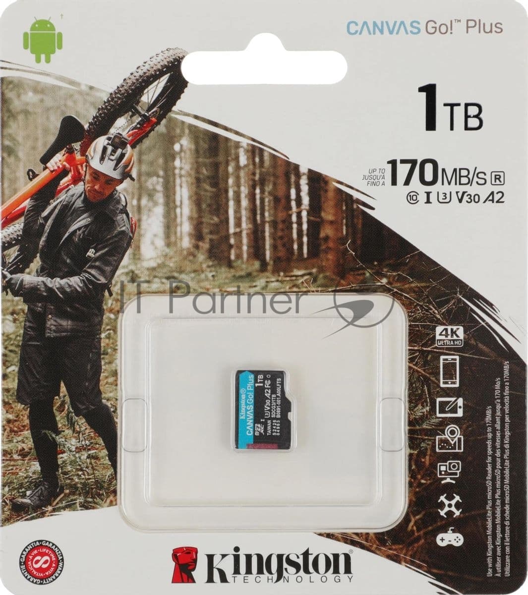 Карта памяти Kingston 1TB microSDXC Canvas Go Plus 170R A2 U3 V30 Card W/O ADP/ Kingston 1TB microSDXC Canvas Go Plus 170R A2 U3 V30 Card W/O ADP