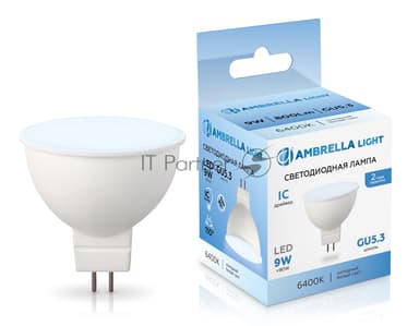 Лампа светодиодная Ambrella light 160906 LED MR16 9W IC GU5.3 6400K 175-265V