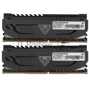 Оперативная память Patriot Viper Gaming RGB Series, DDR4, 16GB (2x8GB), 3200 MHz, CL16, с радиатором, RGB, черный