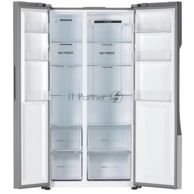 Холодильник Haier HRF-535DM7RU серебристый двухкамерный 337/167л морозилка сбоку, No Frost, Side by Side