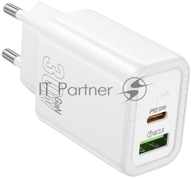 Hoco N63 Gentle White <644365> Зарядное устройство USB (Вых. DC5/9/12V, 30W, USB, USB-C)