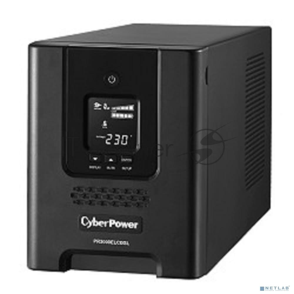 PR3000ELCDSL - Источник бесперебойного питания, CyberPower, PR3000ELCDSL, Мощность 3000ВА/2700Вт, PR-серия, Линейно-интерактивный, Напольный, LCD/Smart/USB/RS-232/EPO, AVR: 151-296 В, АКБ: 12В/9Ач*4 шт., Вых: 8xIEC C13/1xIEC C19, Чёрный