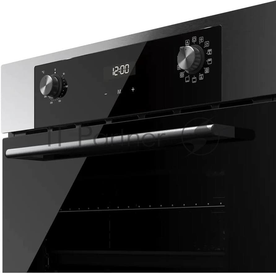 Встраиваемый духовой шкаф Kuppersberg HO 677 BX, High-Tech, объем 70 л, 13 режимов, электронное управление (утапливаемые переключатели, аналоговый дисплей), телескопические направляющие на одном уровне, максимальная температура 300 градусов, 2 стекла в дверце, черный/нержавеющая сталь