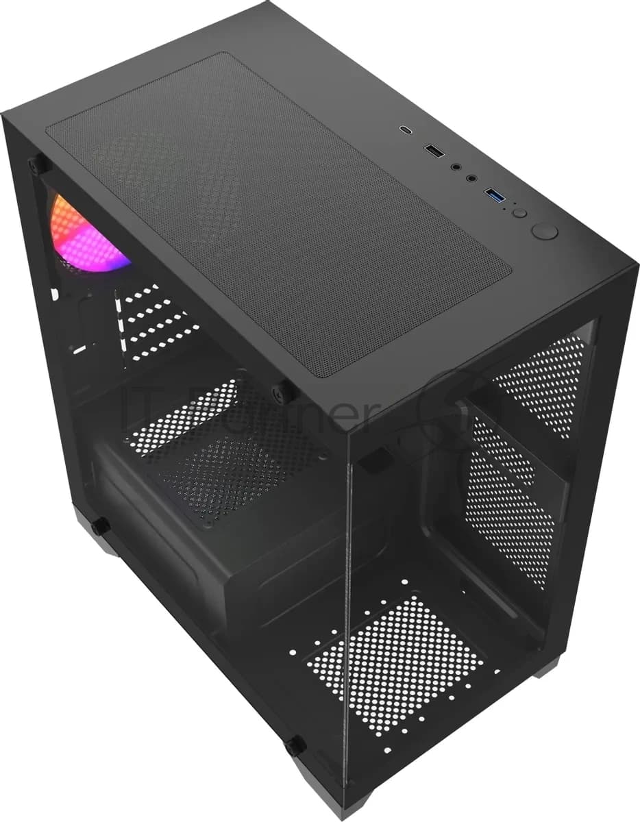 Компьютерный корпус Accord ACC-350-02B черный без БП mATX 1x120мм 1xUSB 2.0 1xUSB 3.0 1xUSB3.1 audio