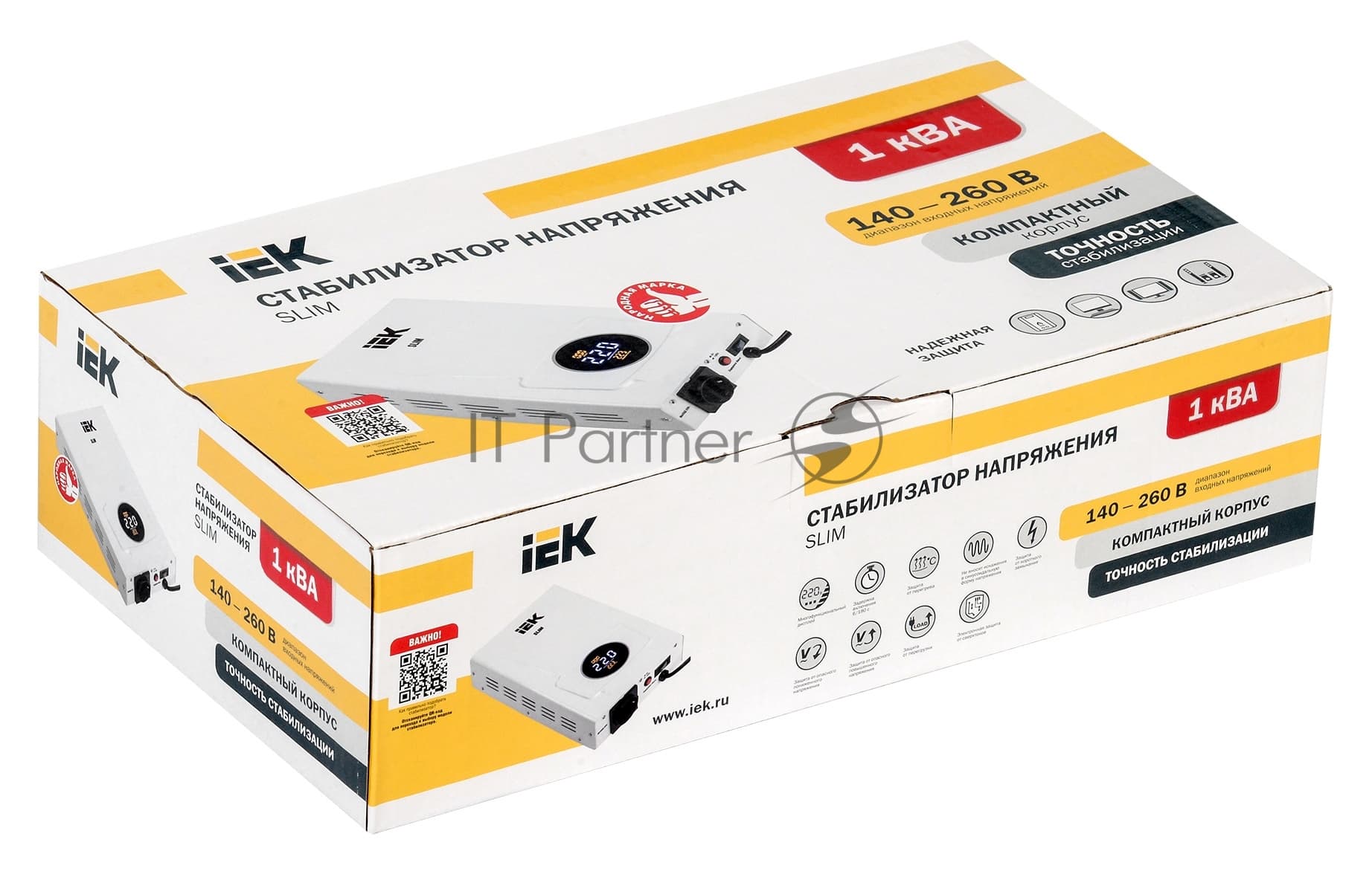 Стабилизатор напряжения настенный SLIM 1кВА Iek IIVS22-1-001-09