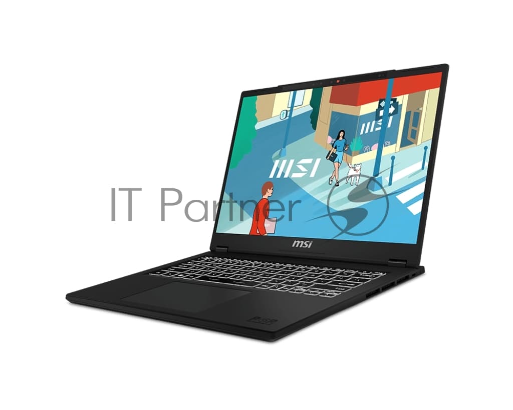 Ноутбук MSI Modern 14H Core i5-13420H 14” 16:10 FHD+ (1920x1200), 60Hz IPS DDR4 16Gbx1 Iris Xe Graphics 512Gb SSD 3cell (53.8Whr) 1.6kg Single backlight (White) Win 11 Pro,1y Black KB Eng/Rus