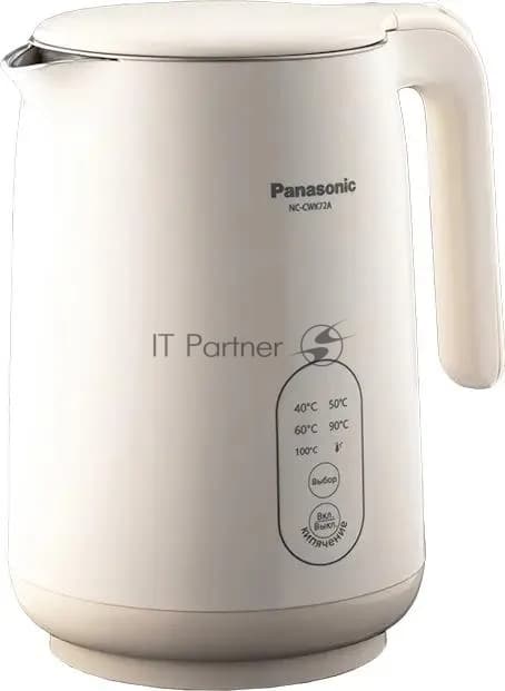 Чайник электрический Panasonic NC-CWK72A 1.5 л, 1500 Вт, полупропилен/нержавеющая сталь, бежевый