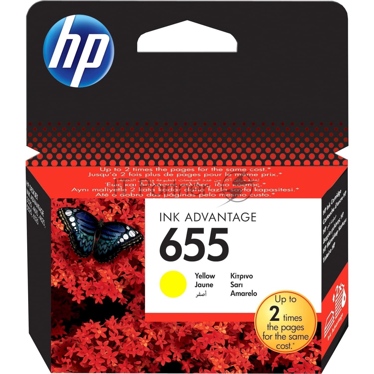 Картридж струйный HP 655 CZ112AE желтый для HP DJ IA 3525/4615/4625/5525/6525 (600 стр.)