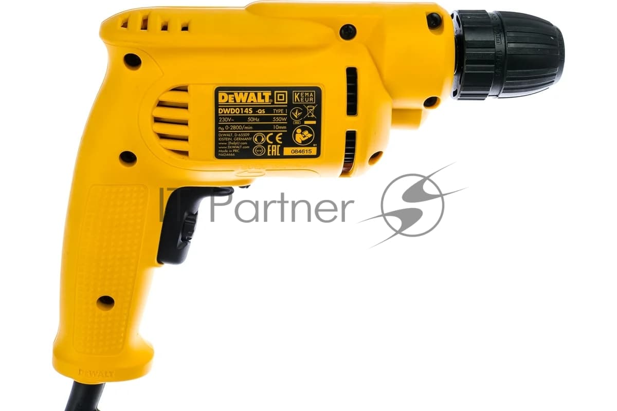 Дрель DeWalt DWD014S-QS, 550 Вт, сетевая, безударная
