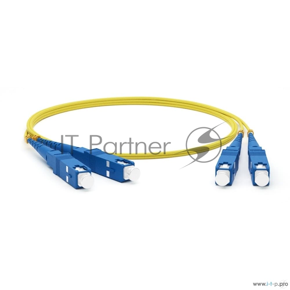 Кабельная сборка Hyperline FC-D2-9-SC/UR-SC/UR-H-1M-LSZH-YL Патч-корд волоконно-оптический (шнур) SM 9/125 (OS2), SC/UPC-SC/UPC, 2.0 мм, duplex, LSZH, 1м