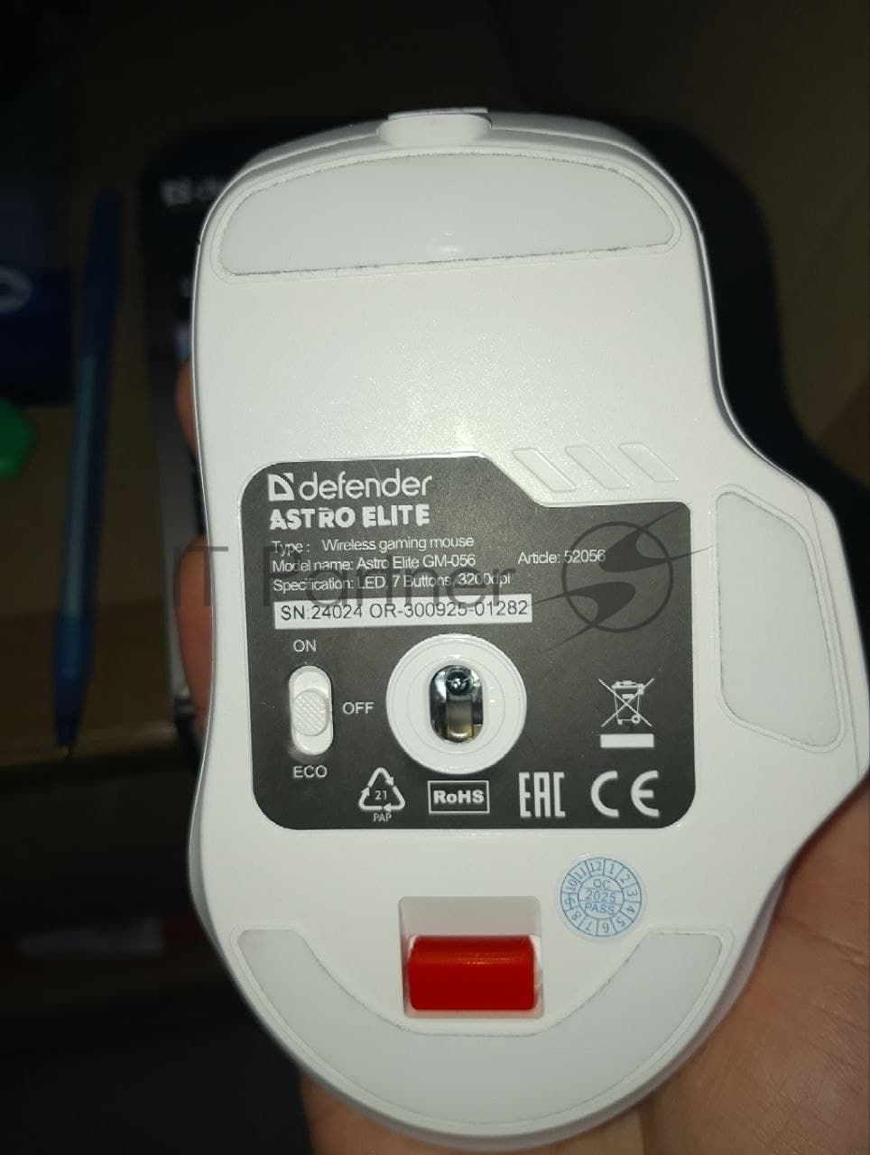 (Поврежденный товар) Мышь беспроводная DEFENDER Astro Elite GM-056 белый (USB, 3200dpi, 7but) (52056_(Поврежденный товар) 001725)